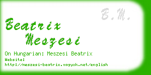 beatrix meszesi business card